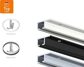 Ceiling Picture Hanging Kit – Artiteq Top Rail 200cm – Invisible Look – Hang & Move Frames Easily