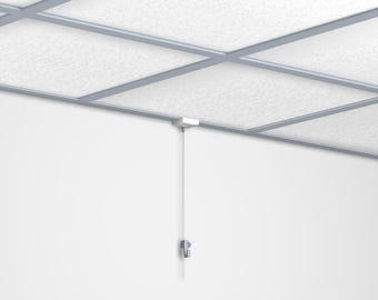 Drop Ceiling Clip Hanger for T-Bar/Grid Ceilings – Hang Signs & Displays – No Drilling
