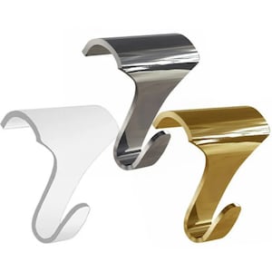 Moulding Hook for Gallery Hanging on Traditional Victorian Picture Rail Hooks, White Nickel or Brass finish