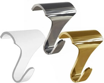 Moulding Hook for Gallery Hanging on Traditional Victorian Picture Rail Hooks, White Nickel or Brass finish