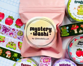 Mystery Washi Tape, Surprise Deco Tape Box, Froggy Witchy Berry, Mystery Box, Blind Stationery Washi Tape Grab Bag Stocking Stuffer Gift