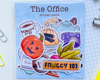 The Office Sticker Pack, The Office TV Show Scranton Dunder Mifflin Dwight Schrute Michael Scott Pam Jim Pretzel Day, Planner Sticker Flakes