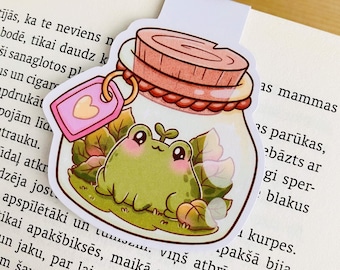 Froggy in Jar Magnetic Bookmark, Cute Frog Potion Bookish Bookmark, Magnet Book Clip, Cute Stationary Gift for Book Lovers