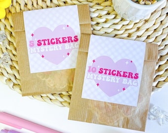 Sticker Mystery Bag - 5 or 10 Sticker Surprise Grab Bag - Cute Kawaii Scrapbooking Planner Bullet Journaling Bundle - Die Cut Stickers Pack