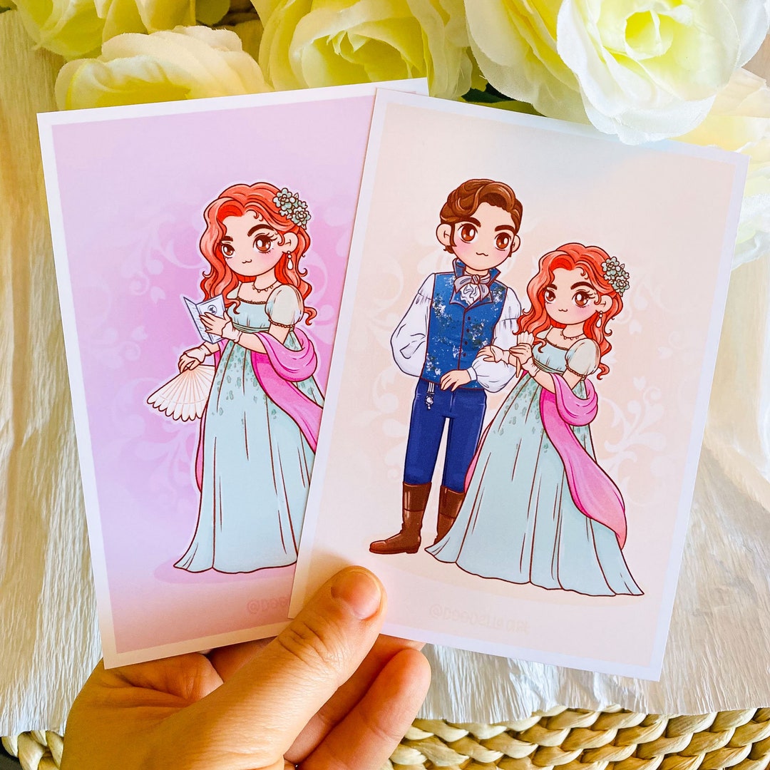 Bridgerton Colin and Penelope Fanart Art Prints Kawaii Penelope Featherington Colin Bridgerton