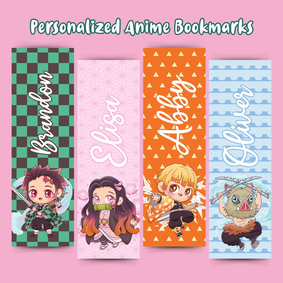 Personalized Anime Themed Bookmarks Demon Manga Inspired Chibi ...