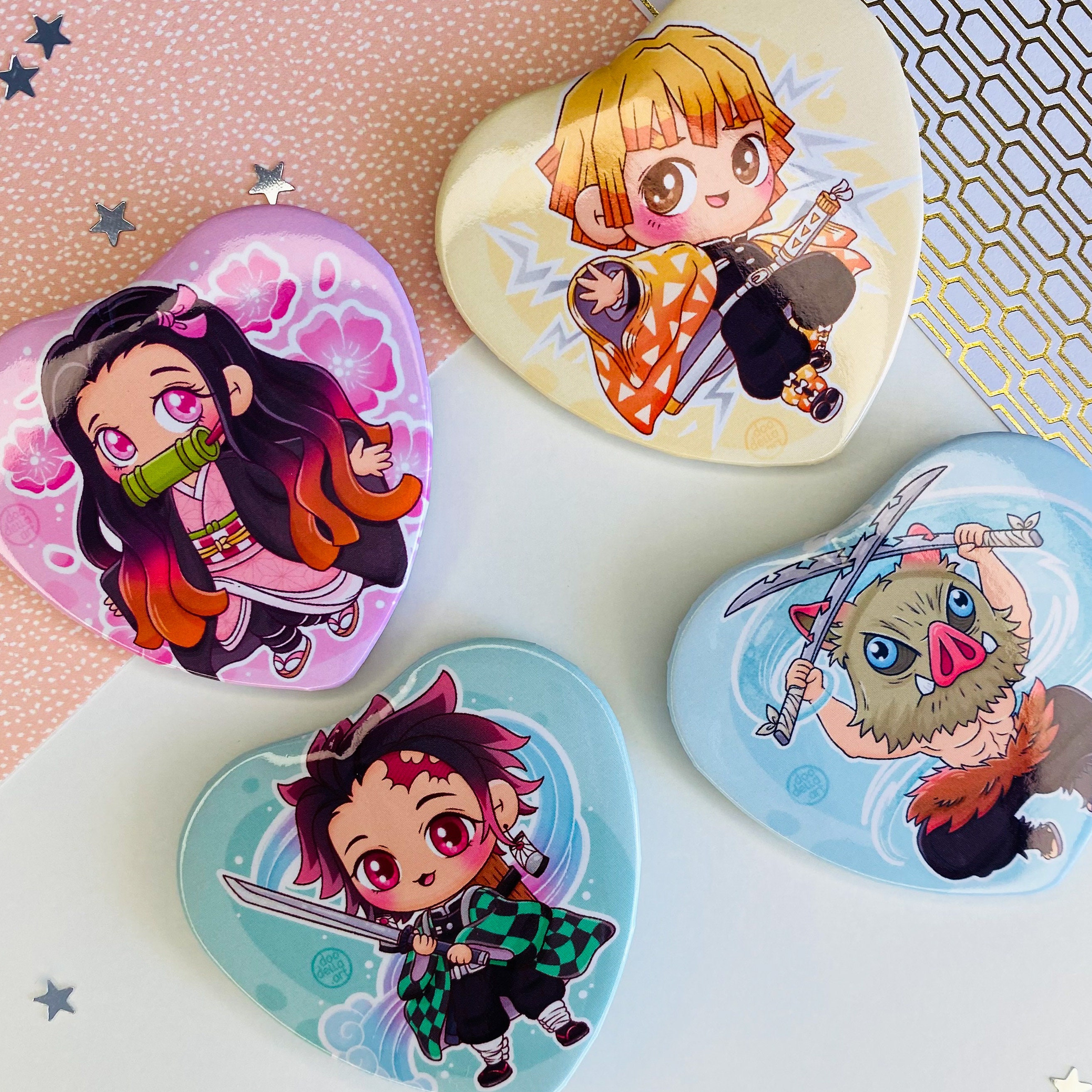 Anime Demon Slayer Kimetsu No Yaiba Brooches Kamado Tanjirou Cosplay  Cartoon Collect Backpacks Bags Badges Button Brooch Pins