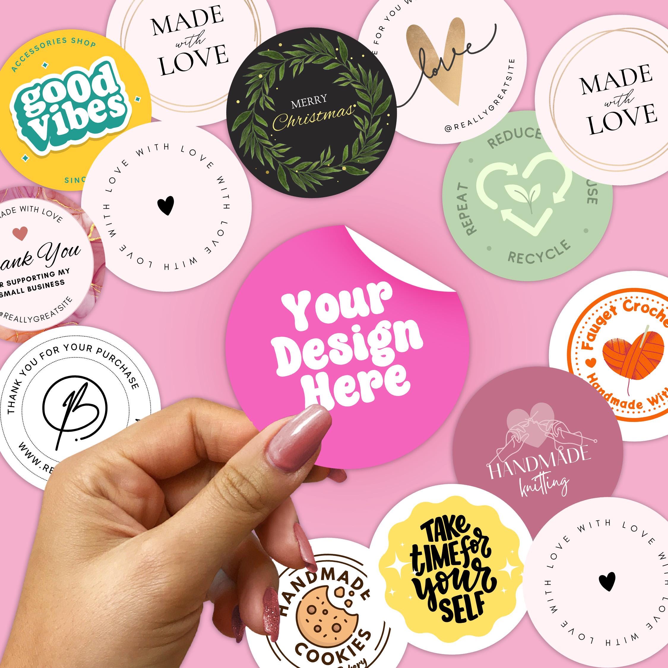 Custom Round Sticker Labels for Small Businesses, Personalized Glossy ...