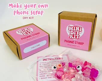 Make Your Own Beaded Phone Strap - DIY Mobile Phone Chain Craft Activity Kit - DIY Activities for Adults & Kids, Gift Idea, Stocking Filler