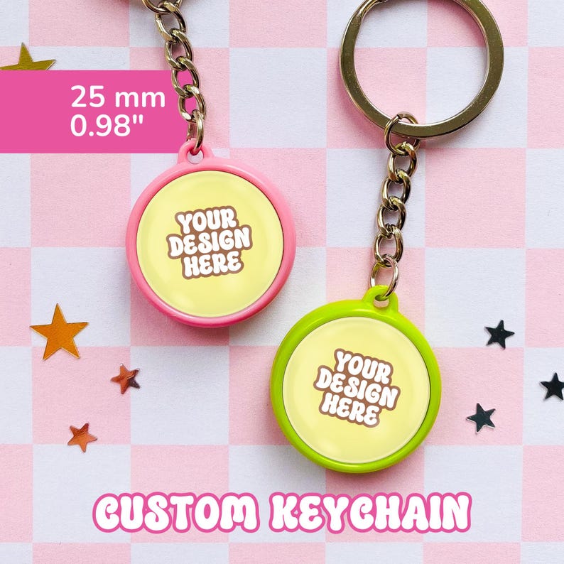 Make Your Own Keychain, Customizable Badge Style Keychain, Personalized ...