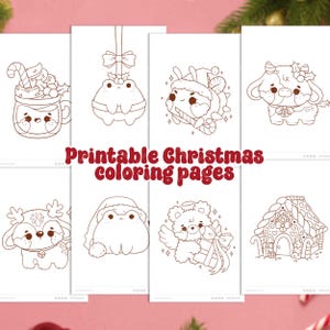 Christmas Coloring Pages - Printable Festive Holiday Coloring Pages for Kids Adults - A4 US Letter Coloring Sheet Pages - Digital Download