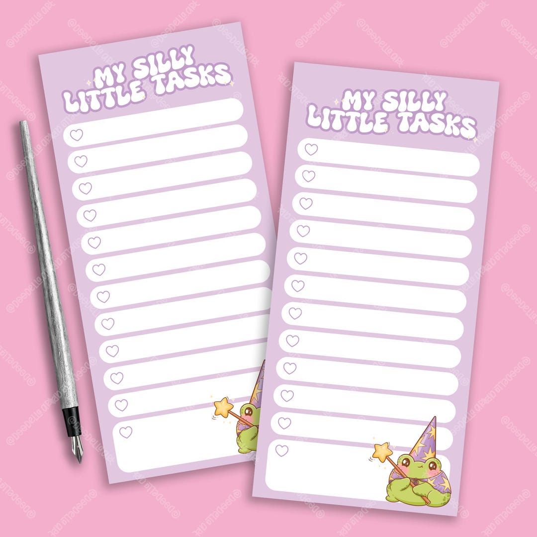 My Silly Little Tasks Note Pad, Handmade To-do List Notepad, Cute ...