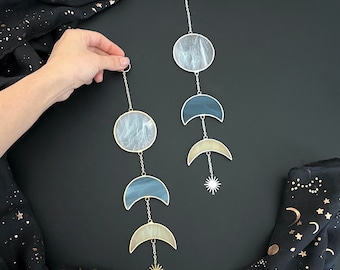 Moon phases wall hanging •gift ideas • Birthday Gift • Crescent Moon and Star