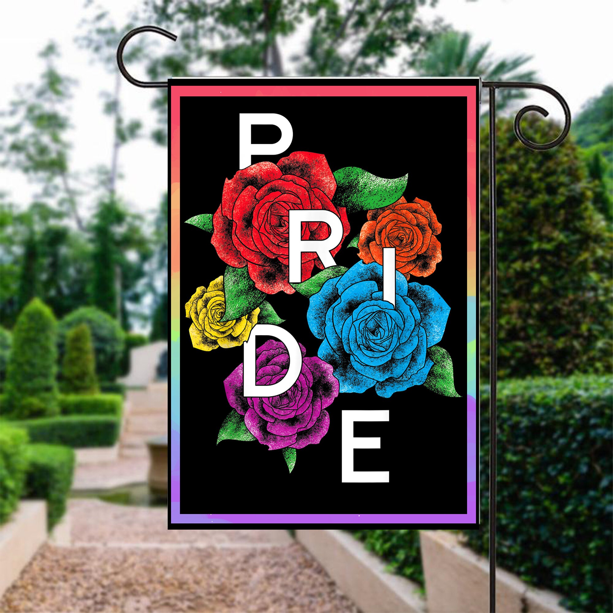 LGBT Pride Flag Flower Lgbt Flag LGBT Gay Lesbian Bi Trans Etsy