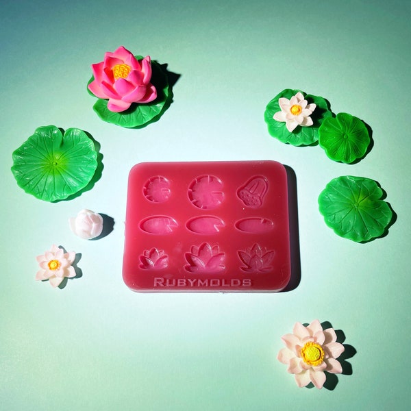 Lotus Flower Bits Silicone Mold For Resin/Earrings Studs Shaker Charms DIY/small 3d printed