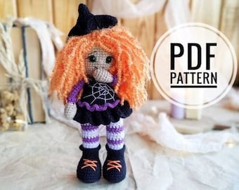Halloween witch crochet pattern, cute witch pattern