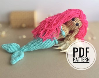 【オーダーページ】 マーメイド あみぐるみ かぎ針編みのマーメイドドールのパターン：あみぐるみのマーメイド