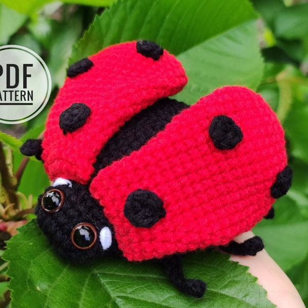 Ladybug crochet pattern, amigurumi litlle ladybug pattern, cute crochet ladybug