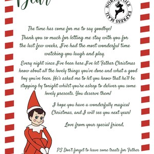 DIGITAL DOWNLOAD Elf Goodbye Letter Personalised Letter - Etsy UK