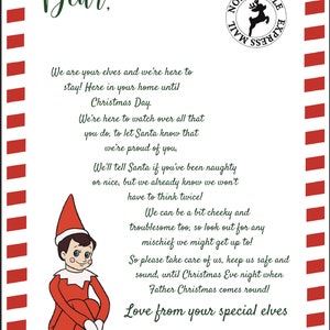 DIGITAL DOWNLOAD Elf Letter, Christmas Letter for Kids, Father ...