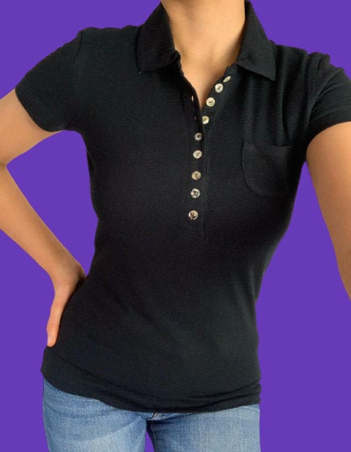 Womens stylish polo shirt size 8 to 12.ideal for work or Etsy