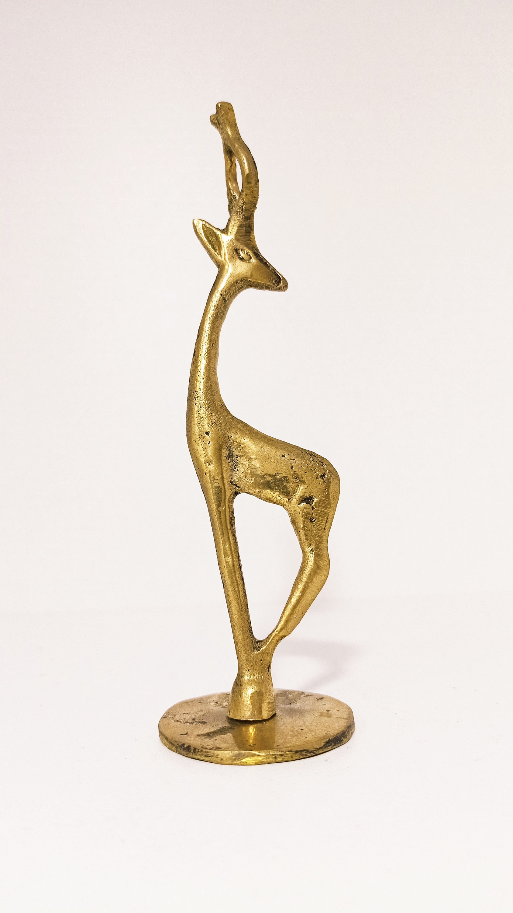 Pair of Brass Deer Figurines Vintage Set of Two Brass Deers Etsy