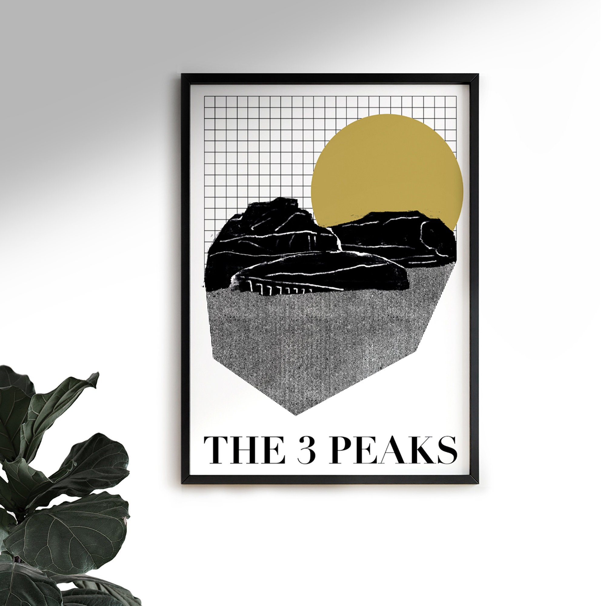 The Yorkshire Three Peaks Art Print Walking Poster Yorkshire Art