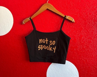not so scary crop Halloween tank top