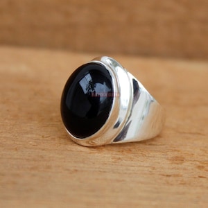 Mens Onyx Ring, Silver Men Onyx Ring, Black Onyx Ring, Onyx Stone Ring, Mens Wedding Gift Ring, Geometric Mens Ring, Signet Onyx Ring
