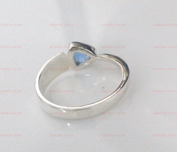 Anello Trillion Tanzanite: Argento Sterling 925, Pietra Preziosa Coltivata In Laboratorio - Italia - Foto 14