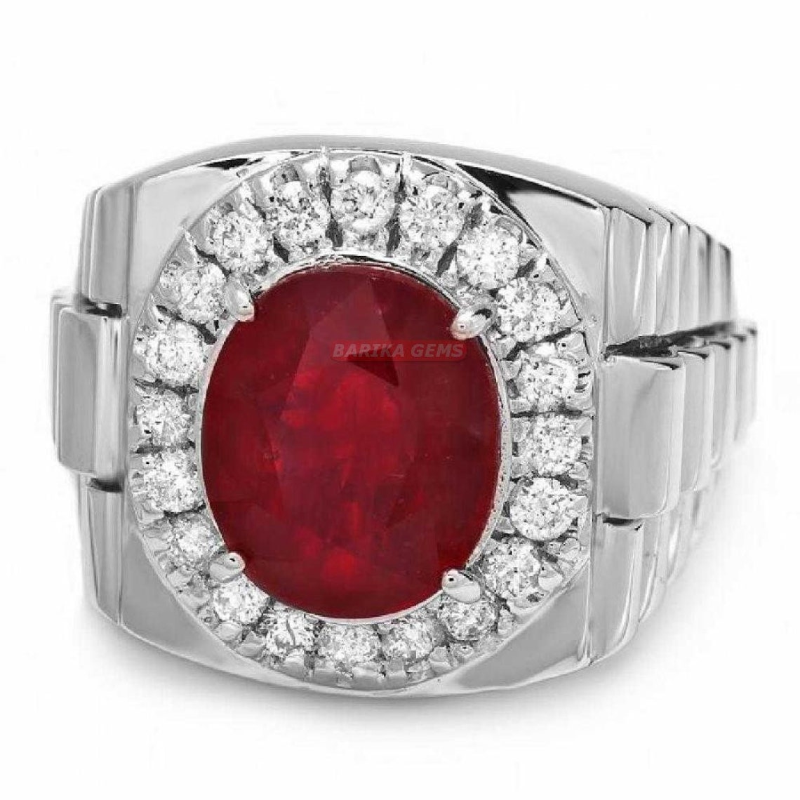 Ruby Ring For Men's in 925 Sterling Silver Ring / July | Etsy