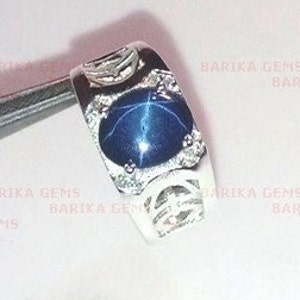 Blue Star Sapphire Ring For Men Handmade 925 Sterling Silver Ring, Blue Sapphire Men&#39;s Ring, Birthday Anniversary All Size Gift for Men Ring
