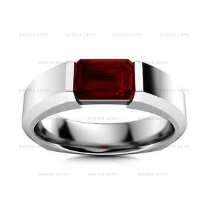 Garnet Ring, 925 Sterling Silver Ring for Men, Natural Garnet Men&#39;s Ring, Garnet Handmade Ring, Wedding Ring, Anniversary Gift Ring for Him