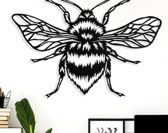 BUMBLE BEE Metal Wall Art, Wall Decoration, Living Room Decoration Ideas, Metal Wall Art, Honey Bee, Bug Metal Art