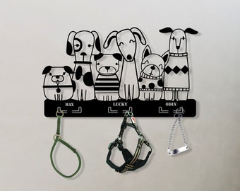 PERSONALIZED  Metal DOG Collar Hanger , Dog Lover Art, Cute Wall Hangings, Pet Gift, Entryway, Animal Decor, Dog Pet Sign, Key Hanger, Pet