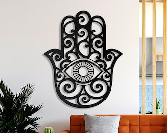 Hamsa, Metal Wall Decor Art, Hamsa Wall Hangings Metal, Blessing ornament, Authentic ,orientalist wall art, Hand Of Fatima, good luck decor