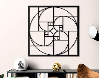 GOLDEN RATİO Metal Wall decor, Wall Art, Wall Hangins, Home Decoration, Room decor, Best Gift, Geometric Metal Wall Art, Office decor