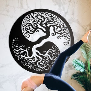 YİNG YANG Tree Of Life, Metal Sign, Wall Decor, Taoism, Home Decor, Best Gift, Housewarming, Yoga, Energy, Living room decoration