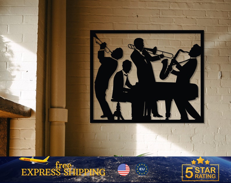 JAZZ BAND Wall ART Jazz Music Metal Wall Decor Musician Etsy