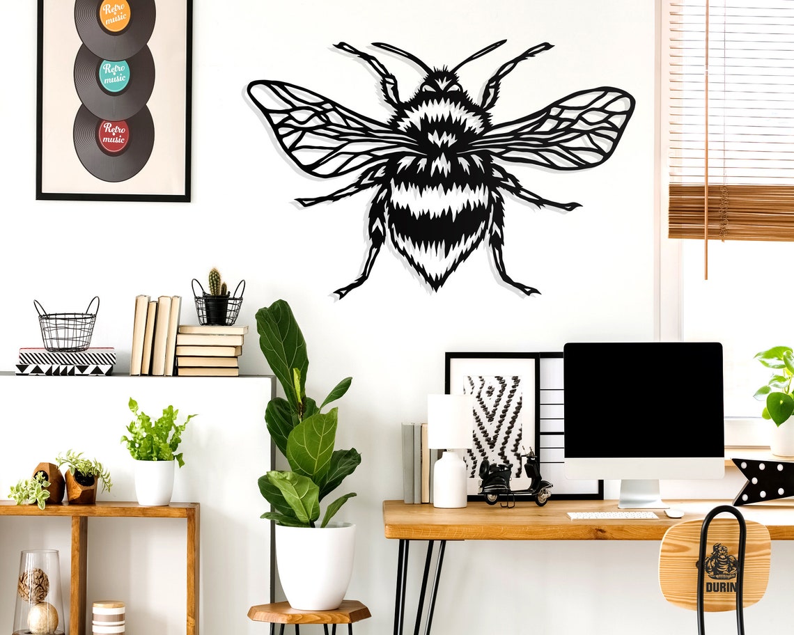 BUMBLE BEE Metal Wall Art Wall Decoration Living Room Etsy