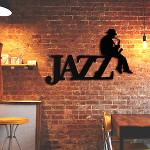 Jazz-Inspired Metal Wall Art, Perfect for Musicians, Cafes, and Music Schools, Metal Wall Decor for Jazz Lovers