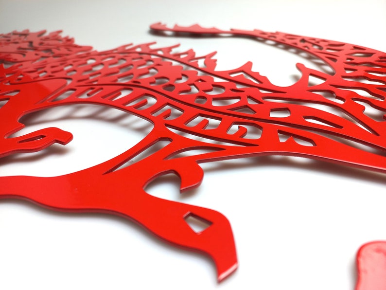 CHINESE RED DRAGON Metal Wall Art Chinese Dragon Feng Shui Etsy