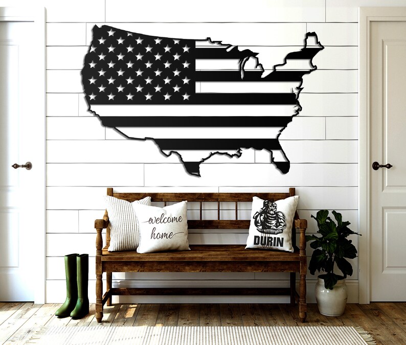 USA METAL MAP America Map Big Metal Map Wall Hangings Wall - Etsy