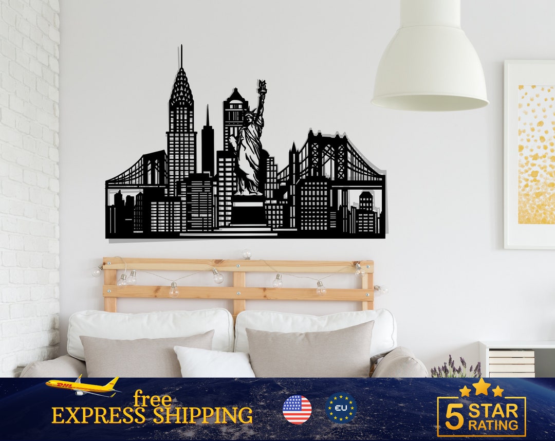 NEW YORK Metal Wall Art, New York City Silhouette, Metal Wall Hanging
