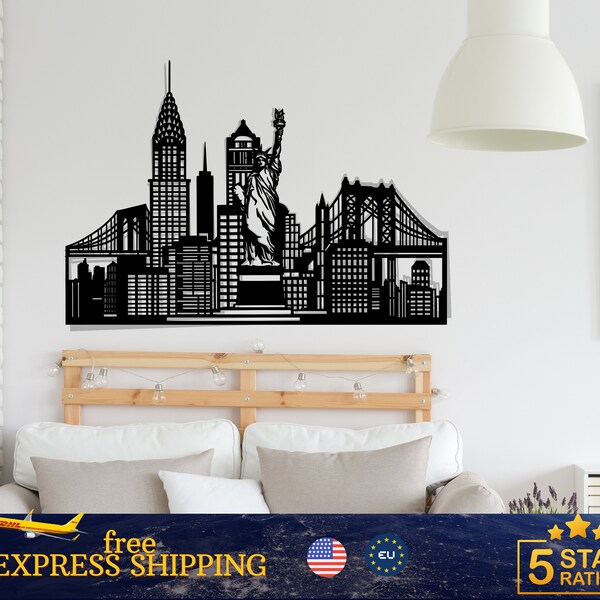 Metal Wall Hanging New York Etsy