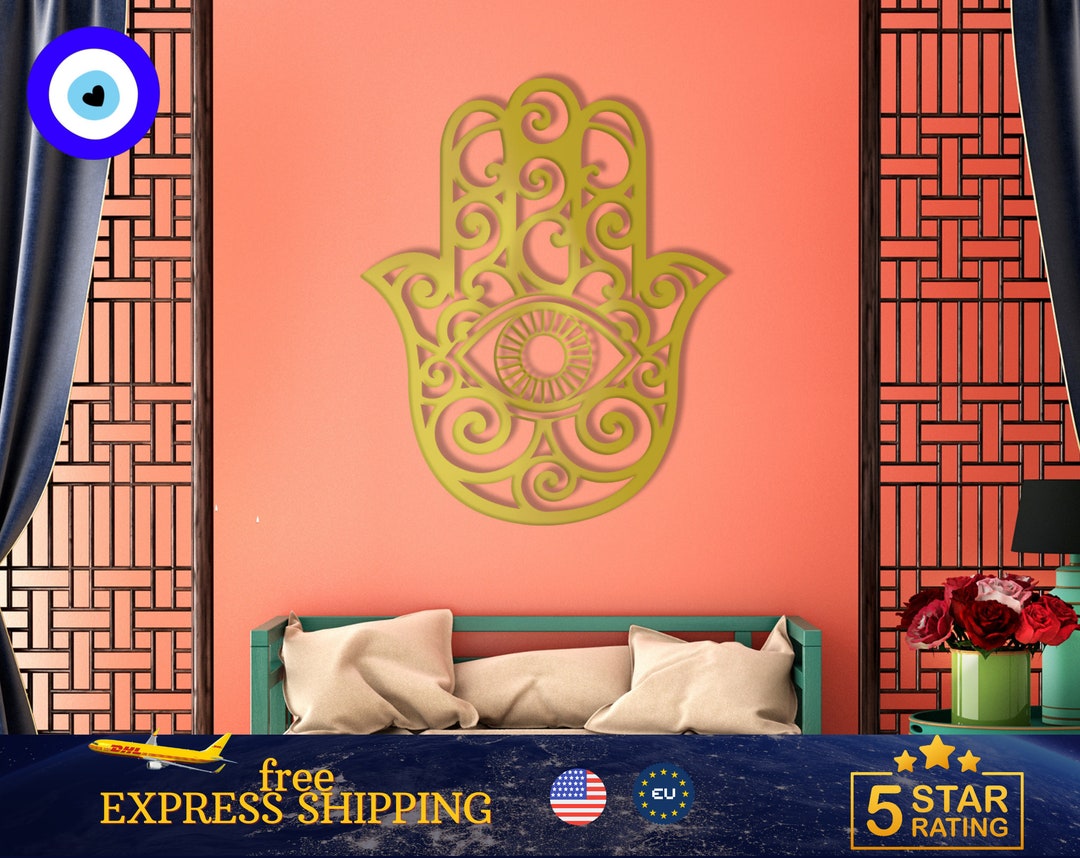 Hamsa Gold and Silver Metal Wall Decor Art Hamsa Wall Etsy