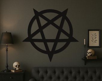 Pentagram Metal Wall Art: Gothic Home Decor