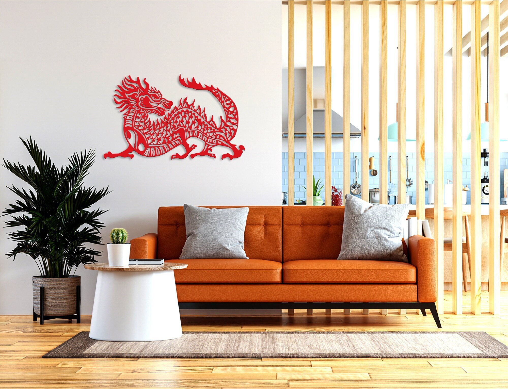 CHINESE RED DRAGON Metal Wall Art Chinese Dragon Feng Shui Etsy