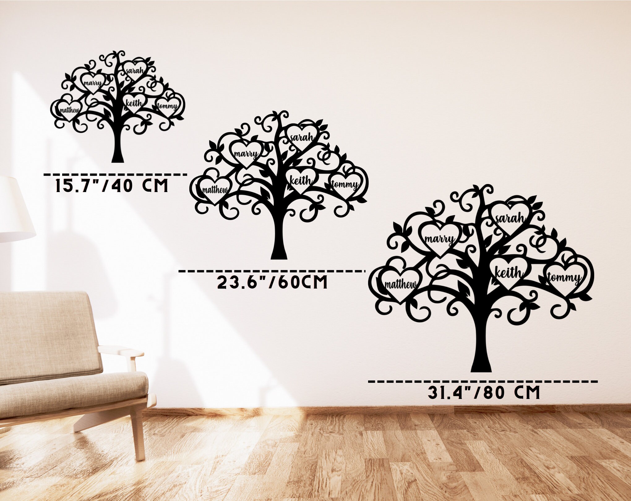 Family Tree Metal Wall Art Customize Family Sign - Etsy