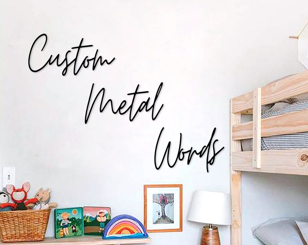 Custom Metal Words, Your Text, Wall Quote, Your Logo, Metal Wall Decor